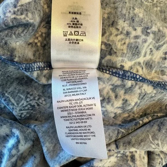 Lauren Ralph Lauren Women's Sleeveless Blue & White Floral Dress M - Picture 14 of 15